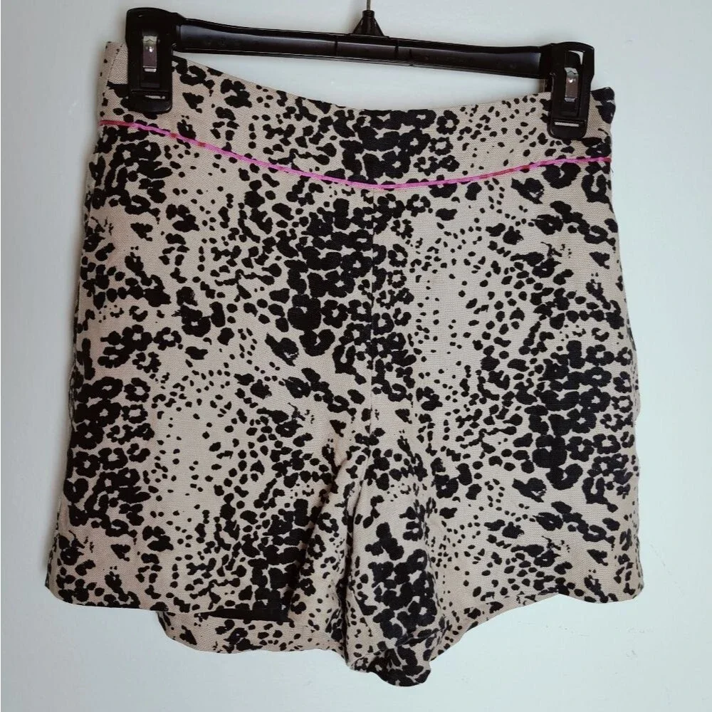 Re-Imagined by J. Crew High Waisted Leopard Print Trouser Shorts, Size 0